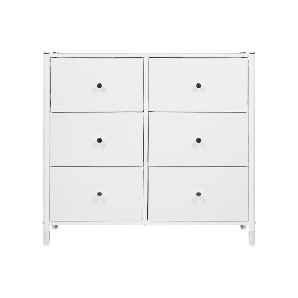 ชั้นลิ้นชักหนัง 6 ช่อง STACKO LUZZO 88.5X30X76.5 ซม. สีขาว