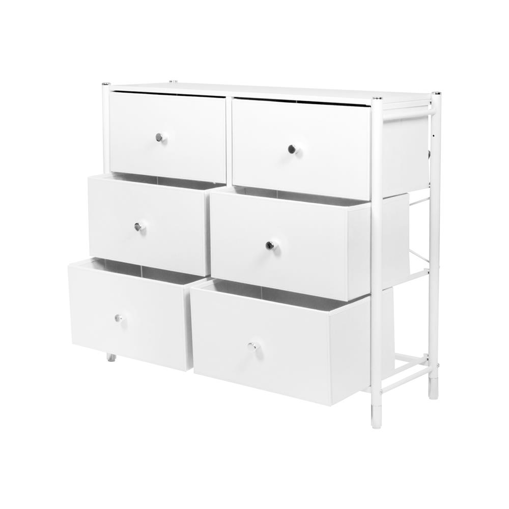 ชั้นลิ้นชักหนัง 6 ช่อง STACKO LUZZO 88.5X30X76.5 ซม. สีขาว