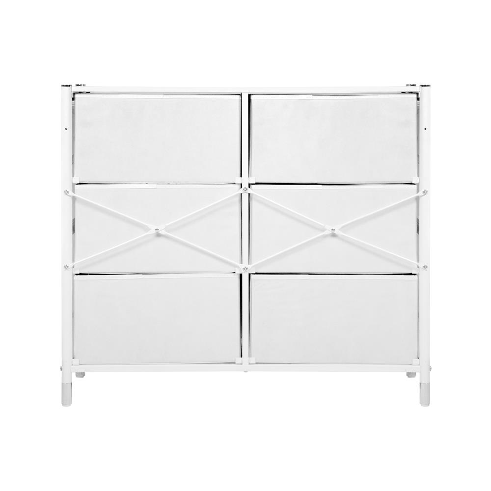 ชั้นลิ้นชักหนัง 6 ช่อง STACKO LUZZO 88.5X30X76.5 ซม. สีขาว