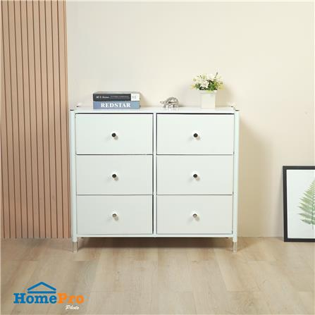 ชั้นลิ้นชักหนัง 6 ช่อง STACKO LUZZO 88.5X30X76.5 ซม. สีขาว_7
