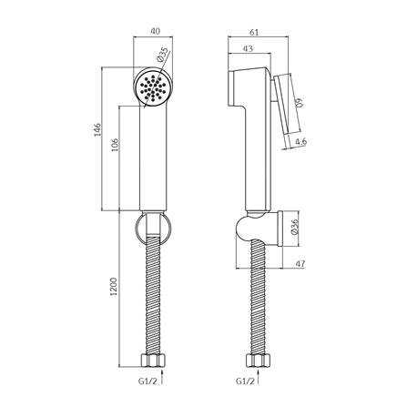 สายฉีดชำระครบชุด WS WRS-912-WH สีขาว_1