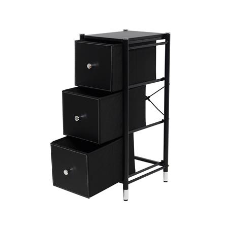 ชั้นลิ้นชักหนัง 3 ชั้น STACKO LUZZO 29X35X77.3 ซม. สีดำ_3