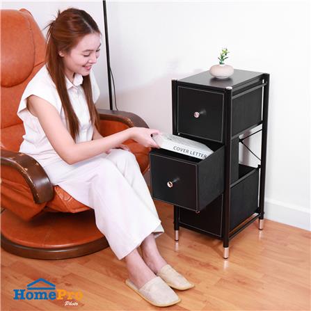 ชั้นลิ้นชักหนัง 3 ชั้น STACKO LUZZO 29X35X77.3 ซม. สีดำ_7