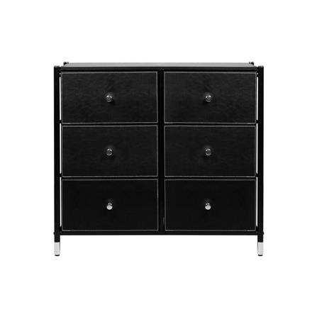 ชั้นลิ้นชักหนัง 6 ช่อง STACKO LUZZO 88.5X30X76.3 ซม. สีดำ_2