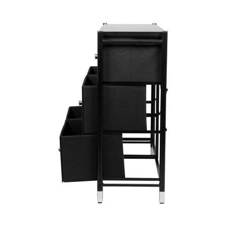 ชั้นลิ้นชักหนัง 6 ช่อง STACKO LUZZO 88.5X30X76.3 ซม. สีดำ_4