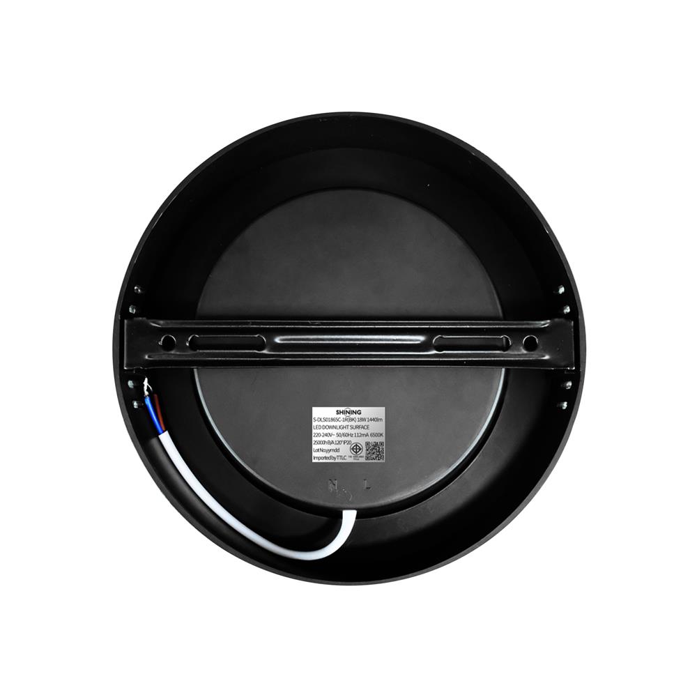 ดาวน์ไลท์ LED SHINING S-DLS01865C-1R(BK) 8 นิ้ว 18 วัตต์ DAYLIGHT สีดำ