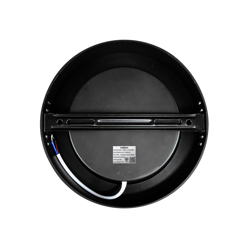 ดาวน์ไลท์ LED SHINING S-DLS01265C-1R 6 นิ้ว 12 วัตต์ DAYLIGHT สีดำ