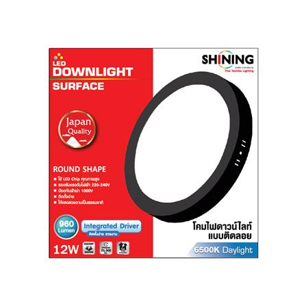 ดาวน์ไลท์ LED SHINING S-DLS01265C-1R 6 นิ้ว 12 วัตต์ DAYLIGHT สีดำ_3