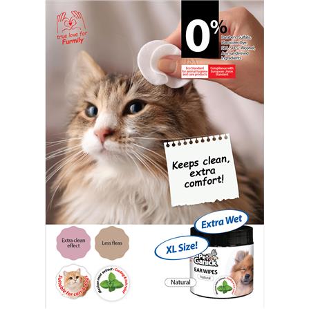 แผ่นเปียกทำความสะอาดหูแมวและสุนัข PET GANICK (แพ็ก 100 แผ่น)_1