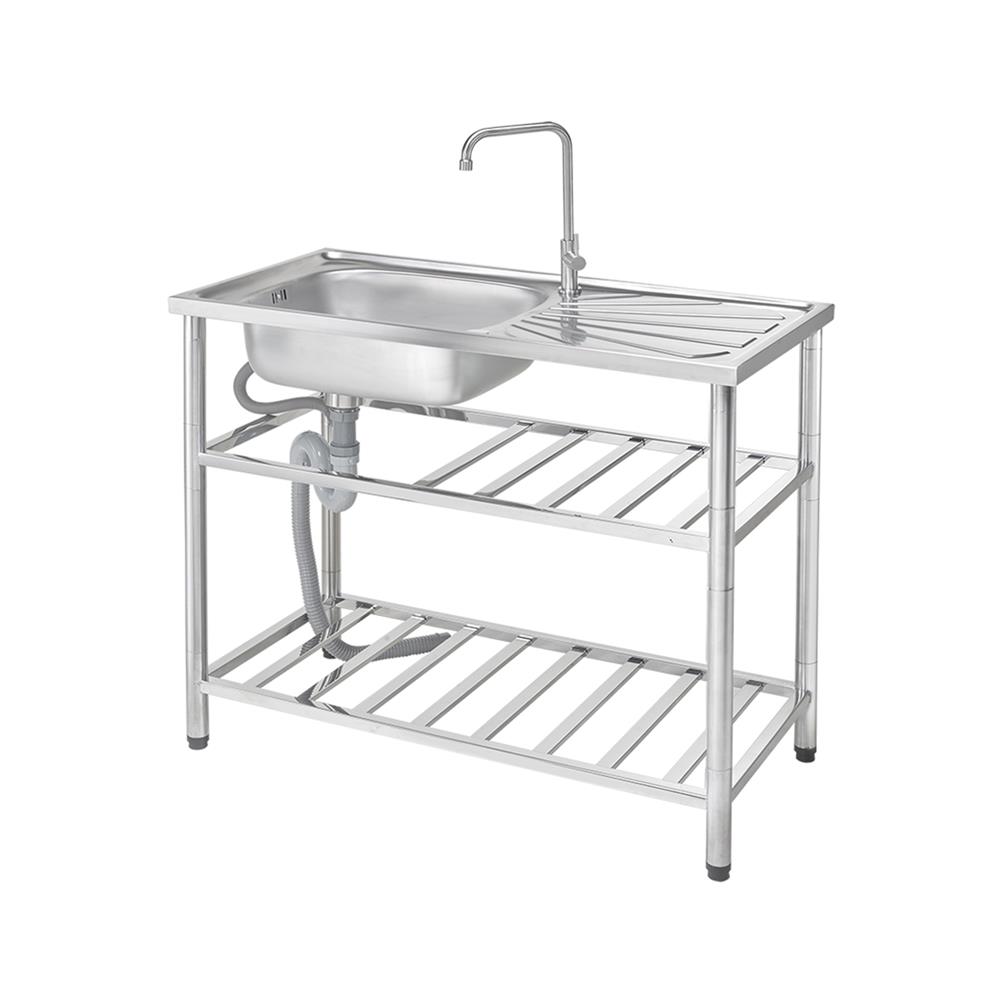 ซิงค์ขาตั้ง 1 หลุม 1 ที่พัก MESTER PSR100 สีเงิน