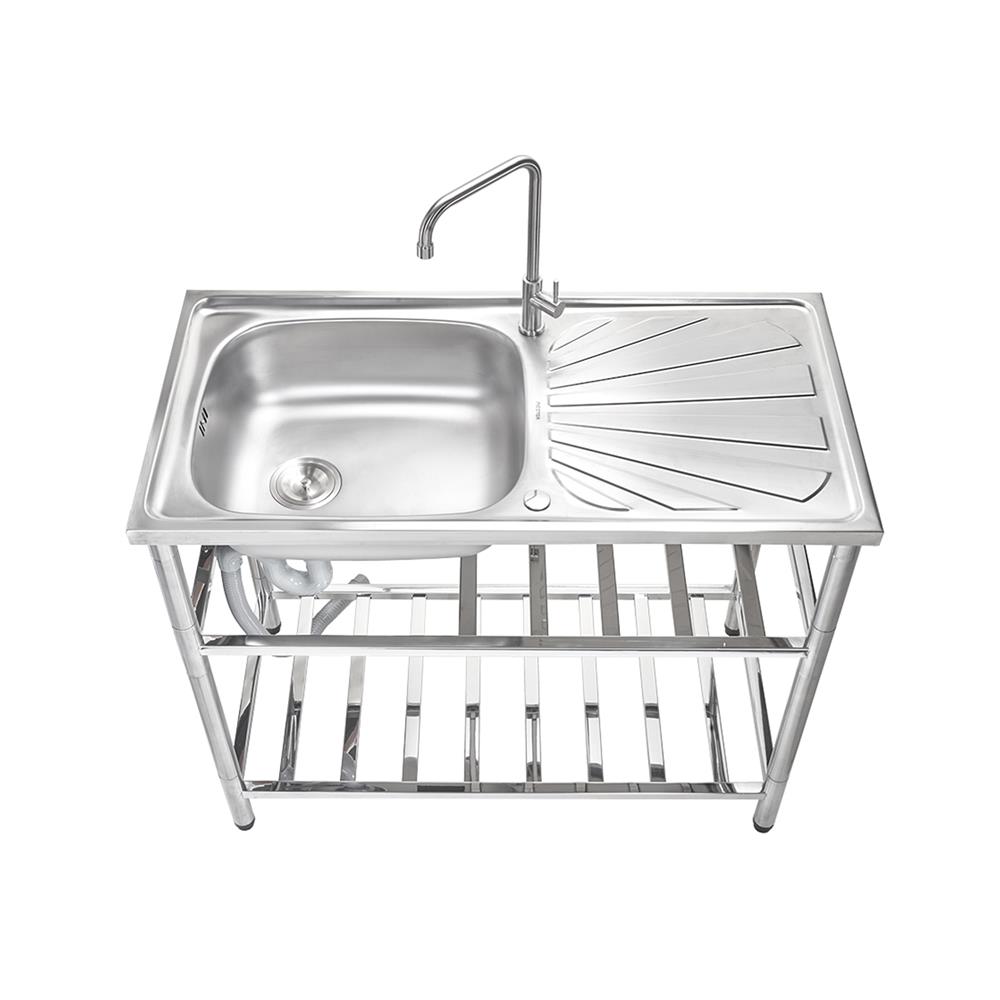 ซิงค์ขาตั้ง 1 หลุม 1 ที่พัก MESTER PSR100 สีเงิน