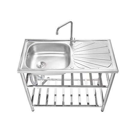 ซิงค์ขาตั้ง 1 หลุม 1 ที่พัก MESTER PSR100 สีเงิน_2