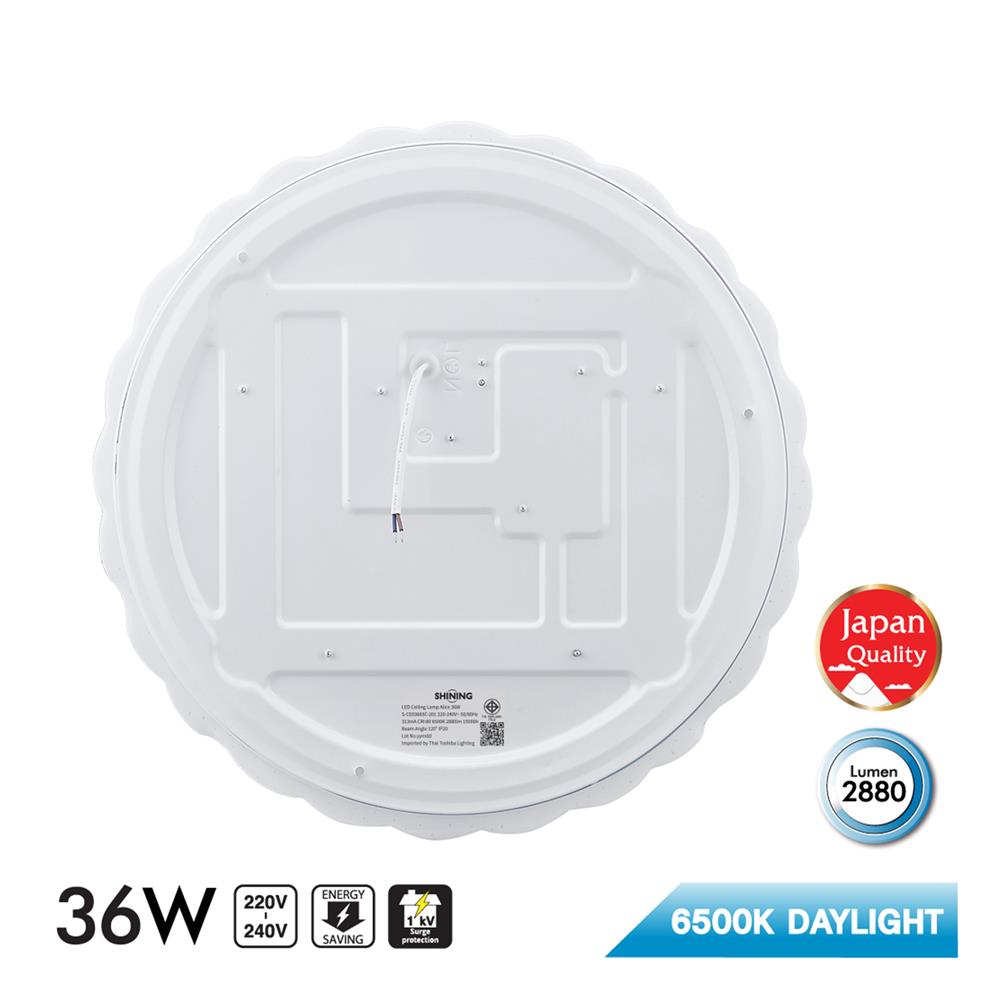 ไฟเพดาน LED SHINING ALICE 15.5 นิ้ว 36 วัตต์ DAYLIGHT สีขาว