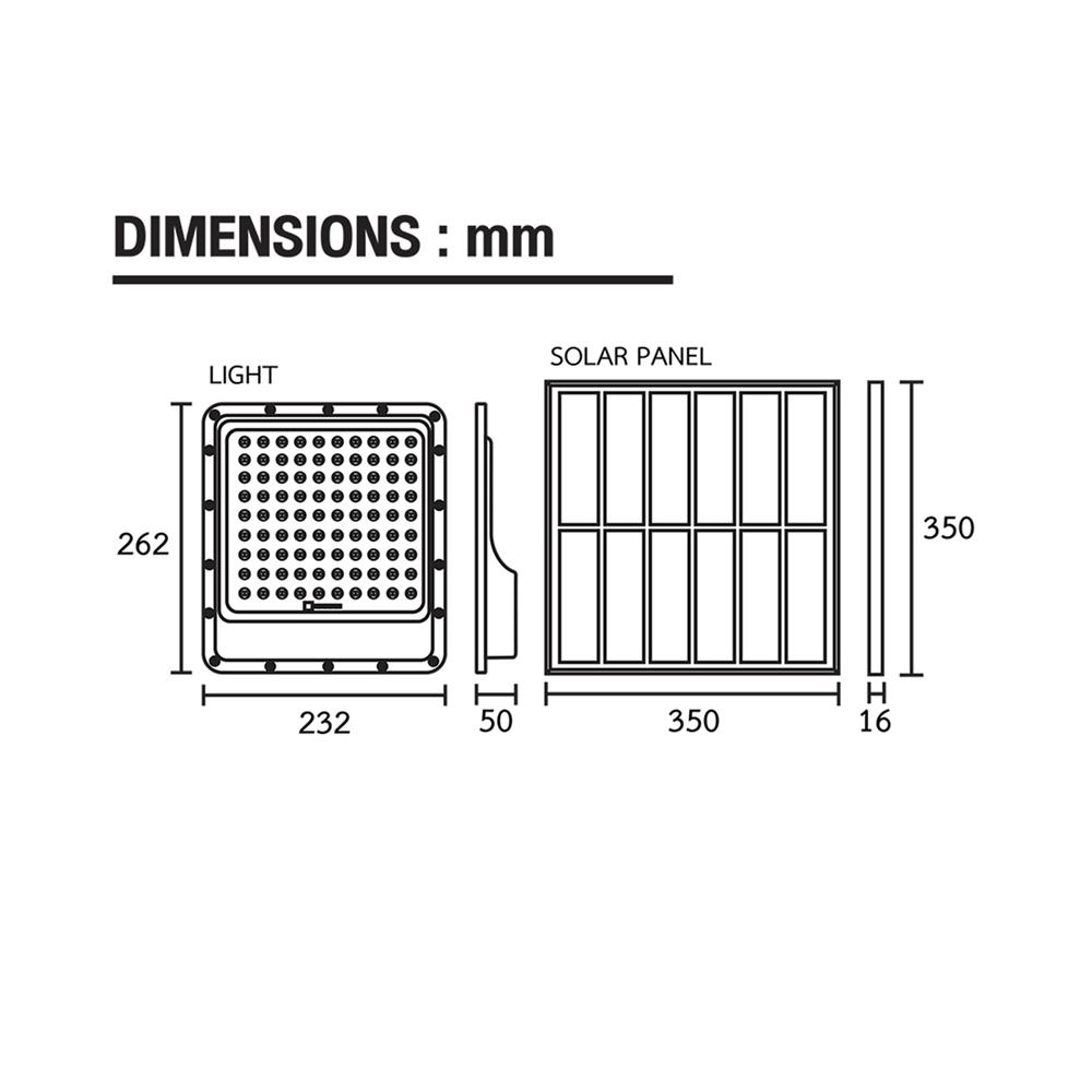 สปอตไลท์ SOLAR BEC APOLLO 300 วัตต์ DAYLIGHT สีดำ