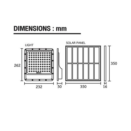 สปอตไลท์ SOLAR BEC APOLLO 300 วัตต์ DAYLIGHT สีดำ_7
