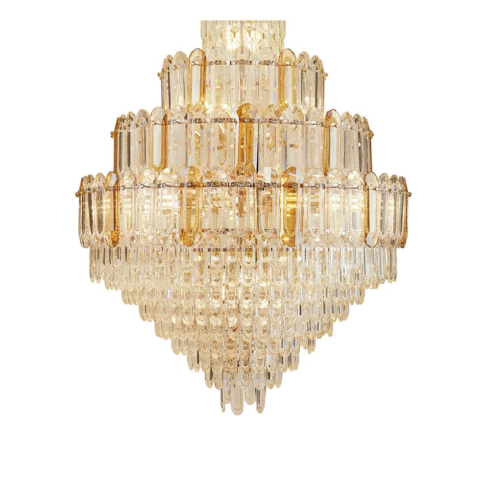 ไฟช่อ CARINI KM8638-D800 สีเงิน/ใส/น้ำตาล 25 หัว