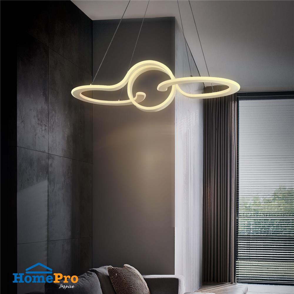 ไฟช่อ LED CARINI H6146 60 วัตต์ DAYLIGHT/COOL WHITE/WARM WHITE สีขาว/เงิน 1 หัว