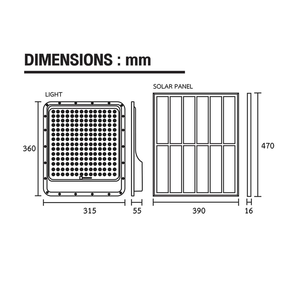 สปอตไลท์ SOLAR BEC APOLLO 500 วัตต์ DAYLIGHT สีดำ