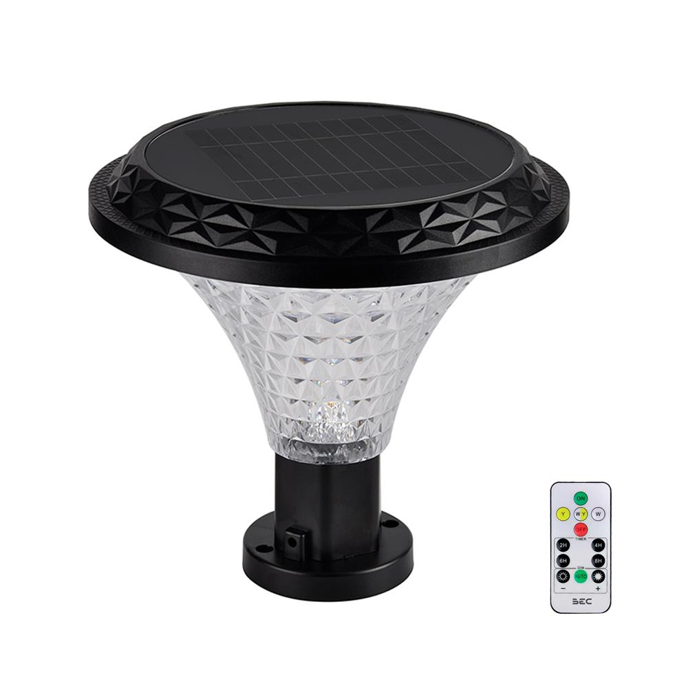 ไฟหัวเสา SOLAR BEC HAWAII-O 40 วัตต์ DAYLIGHT/COOL WHITE/WARM WHITE สีดำ