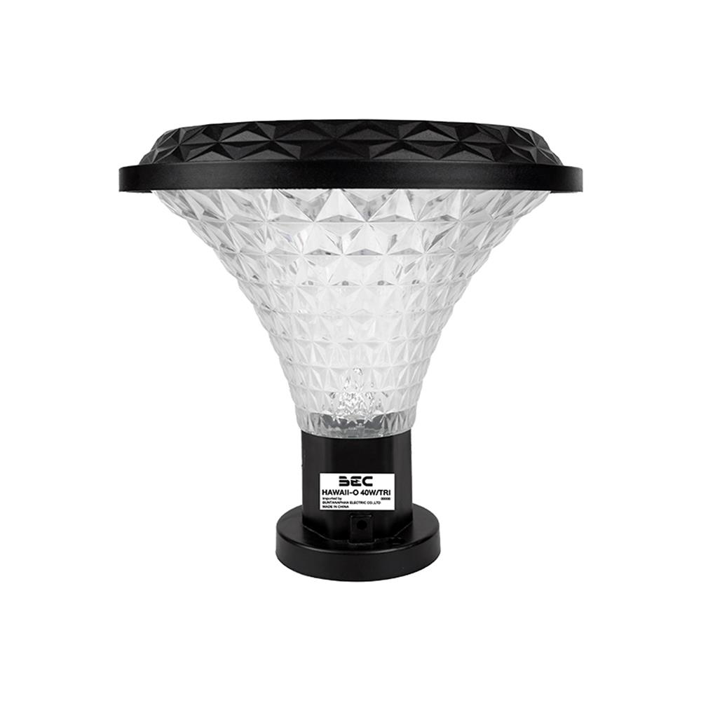 ไฟหัวเสา SOLAR BEC HAWAII-O 40 วัตต์ DAYLIGHT/COOL WHITE/WARM WHITE สีดำ