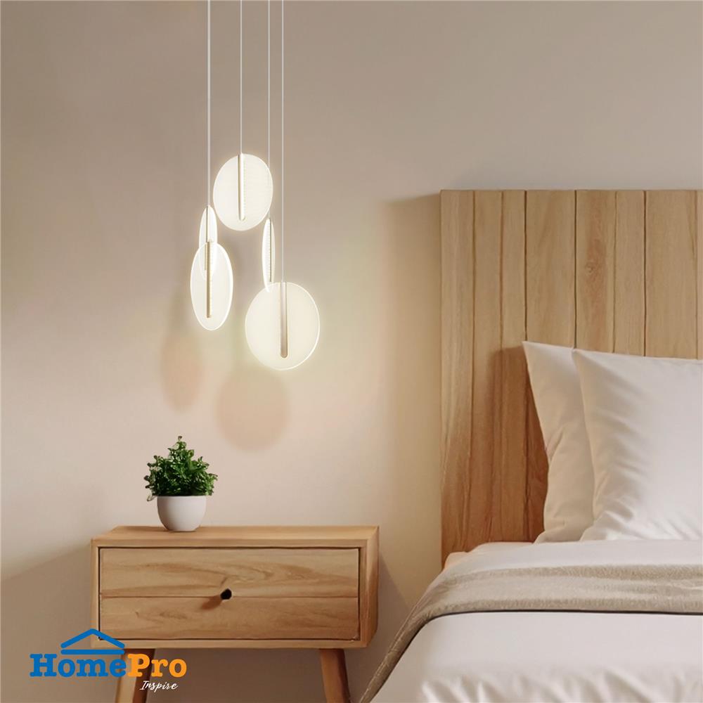 ไฟช่อ LED CARINI MD088-3669-5 30 วัตต์ DAYLIGHT/COOL WHITE/WARM WHITE สีทอง/ขาว 5 หัว