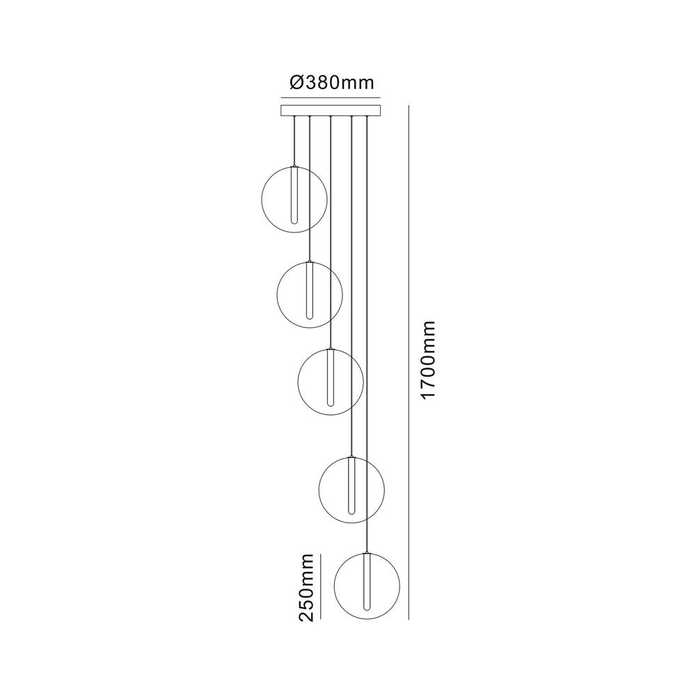 ไฟช่อ LED CARINI MD088-3669-5 30 วัตต์ DAYLIGHT/COOL WHITE/WARM WHITE สีทอง/ขาว 5 หัว