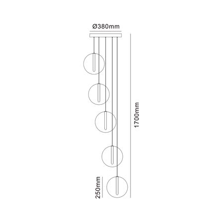 ไฟช่อ LED CARINI MD088-3669-5 30 วัตต์ DAYLIGHT/COOL WHITE/WARM WHITE สีทอง/ขาว 5 หัว_4