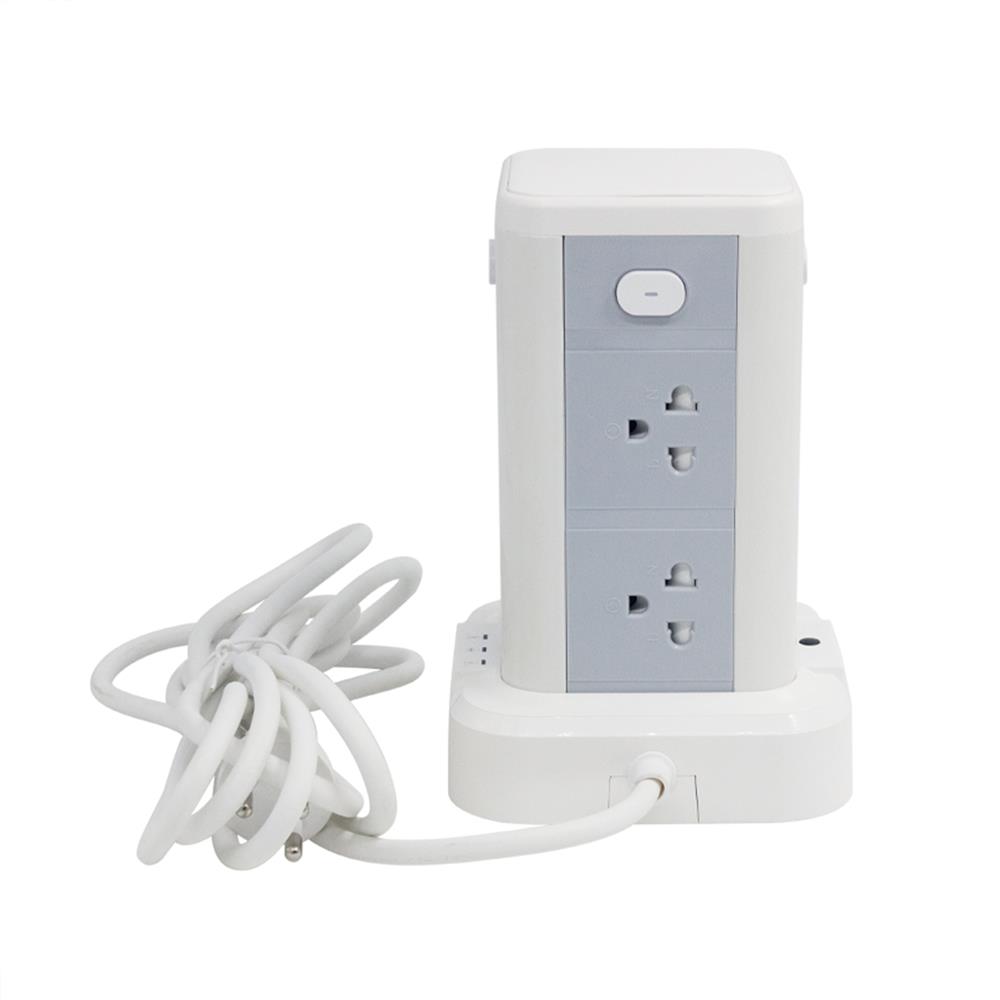 รางปลั๊กไฟทาวเวอร์ 8 ช่อง 4 สวิตซ์ 3USB/3USB-C LUMIRA LS-208 3 ม. สีขาว