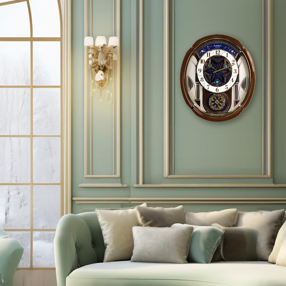 นาฬิกาแขวน RHYTHM 4MH450WU06 17.6 นิ้ว สีน้ำตาล