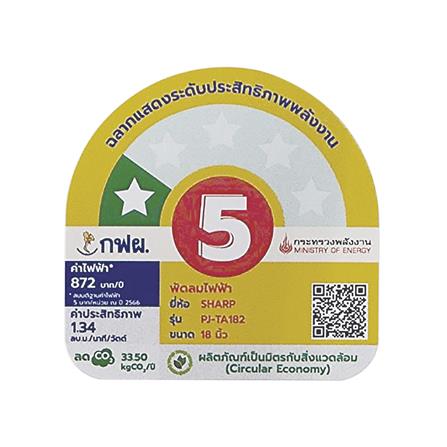 พัดลมตั้งโต๊ะ 18 นิ้ว SHARP PJ-TA182CC สีดำ_5