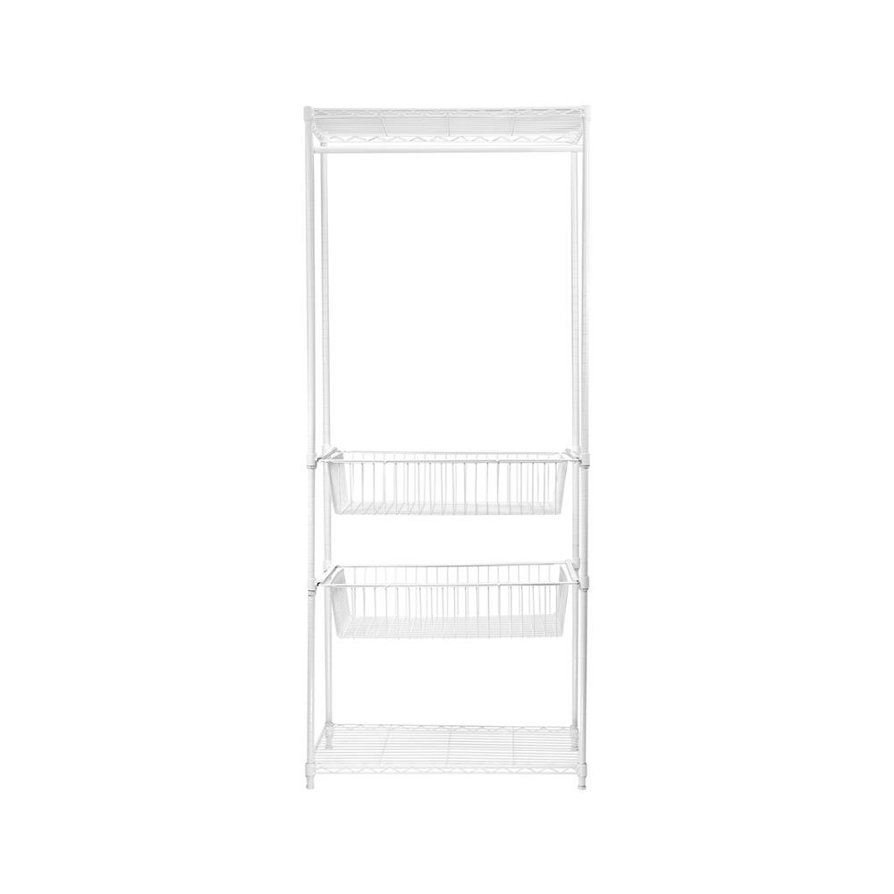 โครงตู้ราวแขวน 2 ตะกร้า PLIM PEARL 75X45X180 ซม. สีขาว