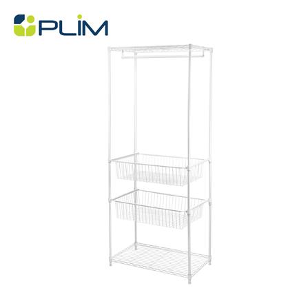 โครงตู้ราวแขวน 2 ตะกร้า PLIM PEARL 75X45X180 ซม. สีขาว_0