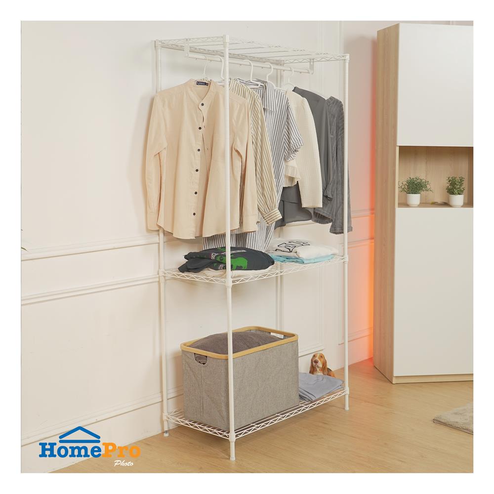 โครงตู้ราวแขวน 2 ชั้นวาง PLIM PEARL 90X45X180 ซม.