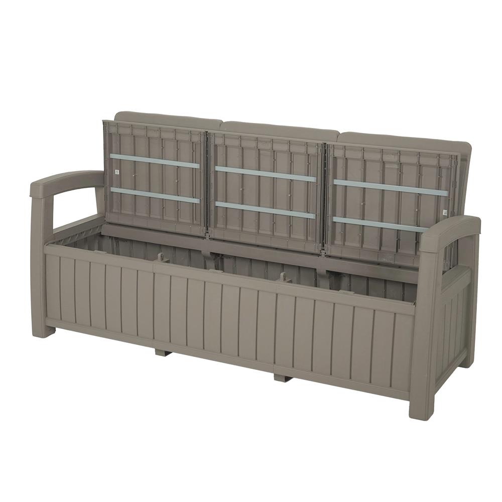 ม้านั่งเก็บของกลางแจ้ง 3 ที่นั่ง SPRING PORTOLA สีน้ำตาลอ่อน