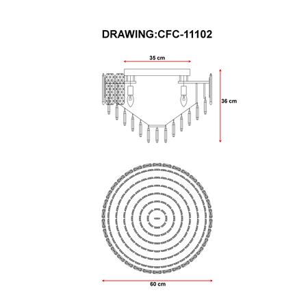 ไฟถาด LED EVL CFC-11102 80 วัตต์ DAYLIGHT/COOL WHITE/WARM WHITE สีทอง/ใส 1 หัว_5
