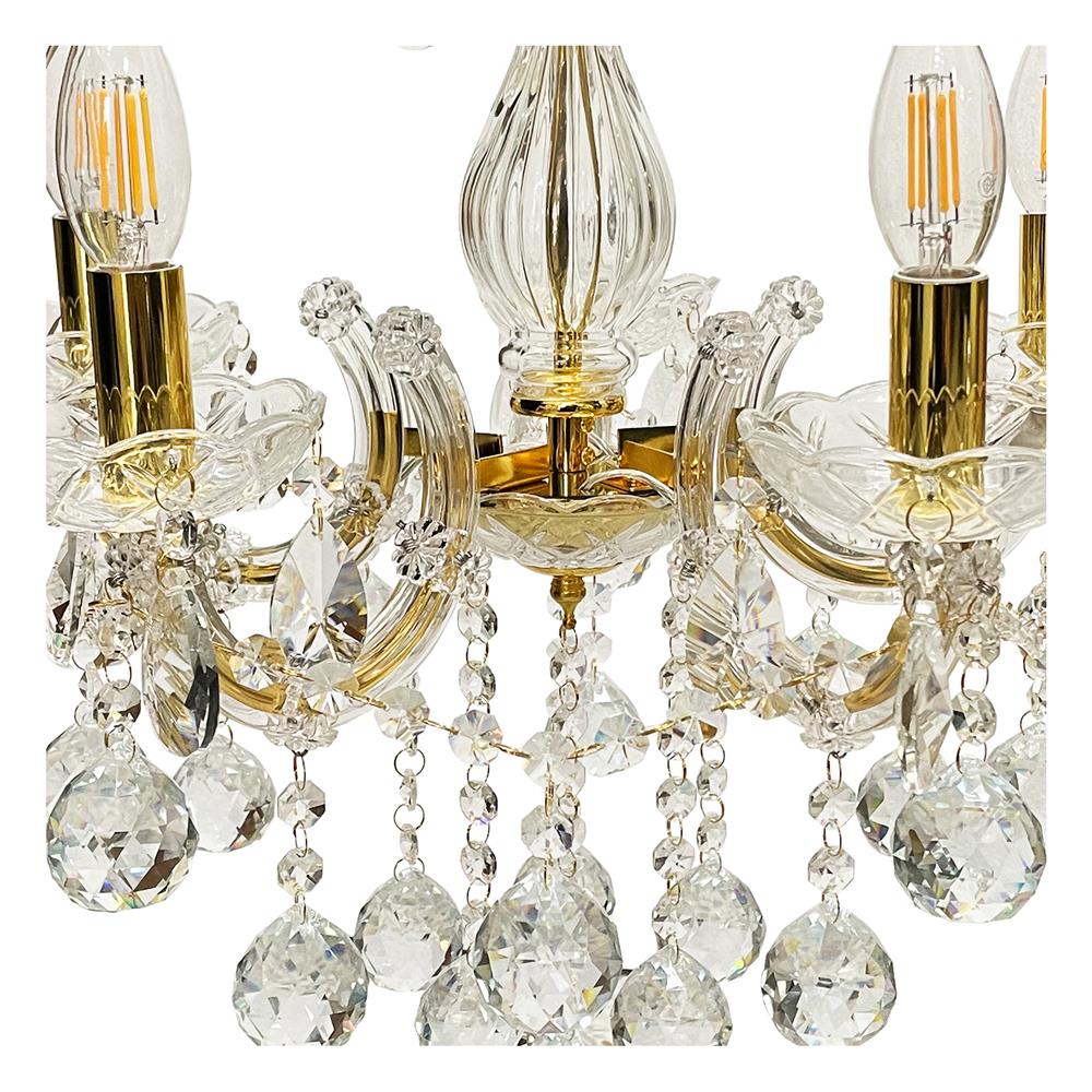 ไฟช่อ EVL CFC-11104 สีทอง/ใส 5 หัว