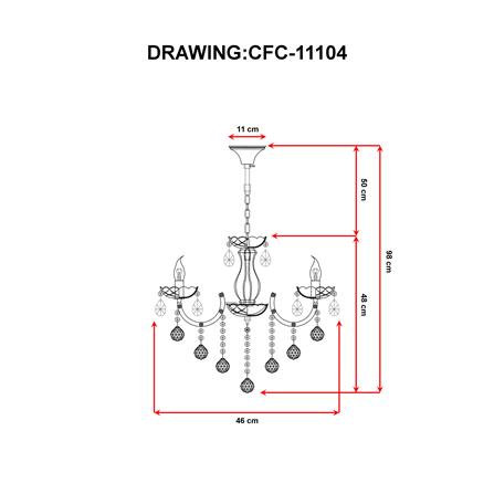 ไฟช่อ EVL CFC-11104 สีทอง/ใส 5 หัว_3