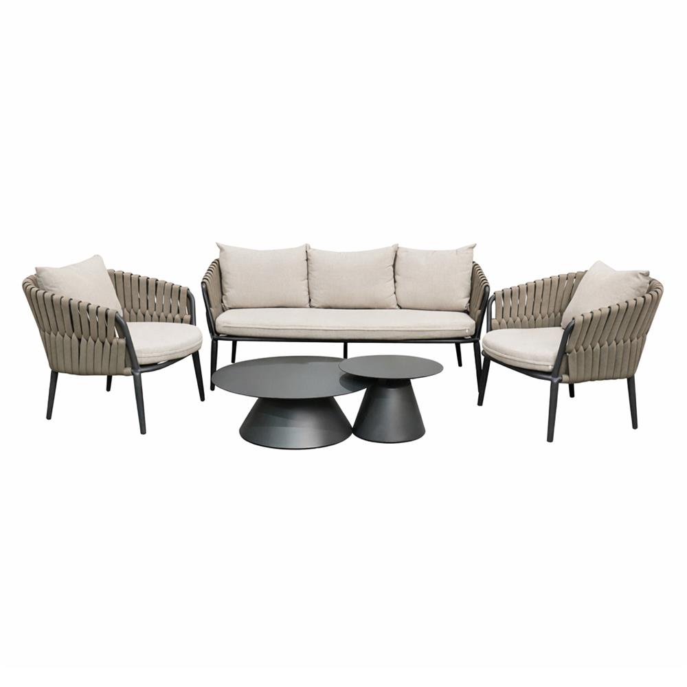 ชุดโซฟาสนาม 5 ที่นั่ง BENETTA AMANDA สีโทป/เทา