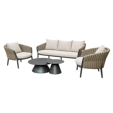 ชุดโซฟาสนาม 5 ที่นั่ง BENETTA AMANDA สีโทป/เทา_0