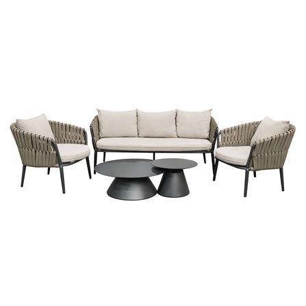 ชุดโซฟาสนาม 5 ที่นั่ง BENETTA AMANDA สีโทป/เทา_1