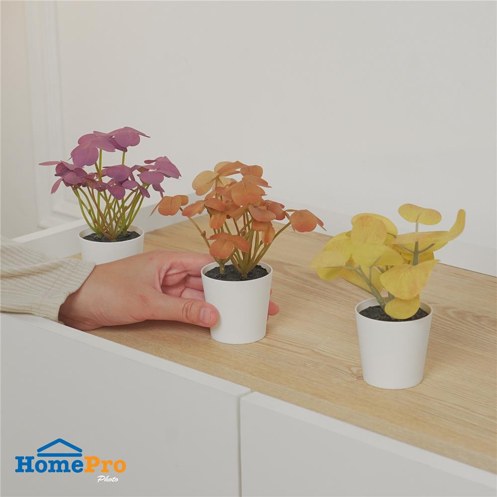 ต้นไม้ประดิษฐ์หลากสีในกระถาง SPRING 3 ชิ้น