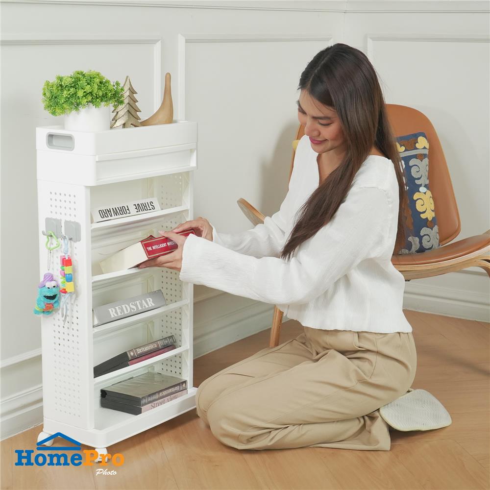 ชั้นวางหนังสือ 5 ชั้น STACKO TORI 40X18X77 ซม. สีขาว