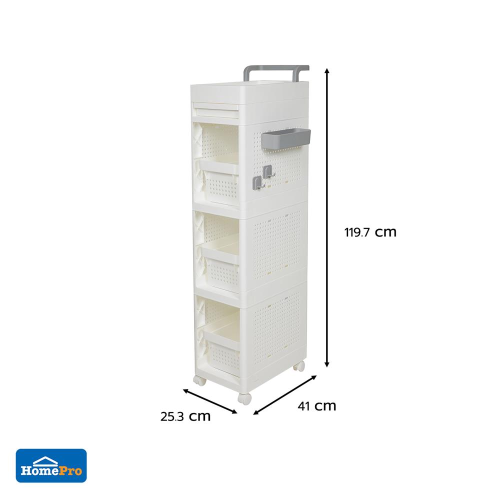 ชั้นวางของ 3 ชั้น STACKO TORI 25.3X41X119.7 ซม. สีขาว