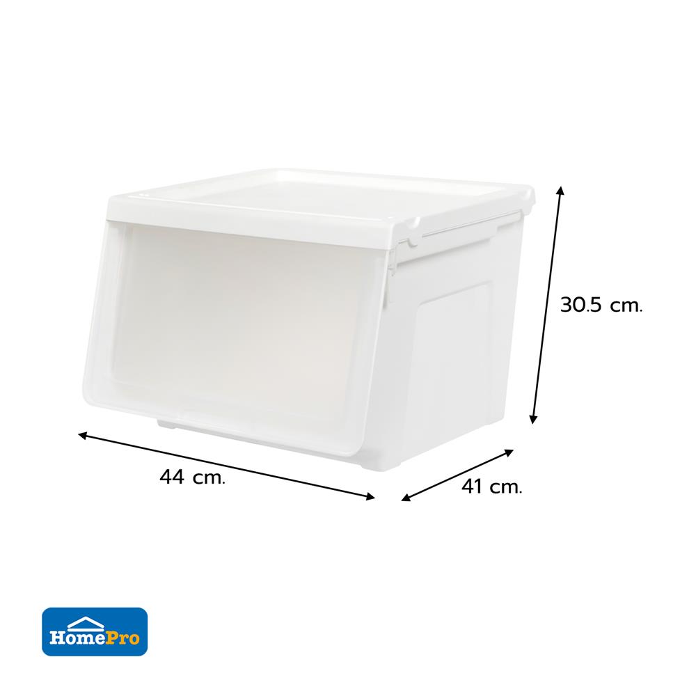 กล่องบานเปิด STACKO YUMI SIZE M 44X41X30.5 ซม. สีขาว