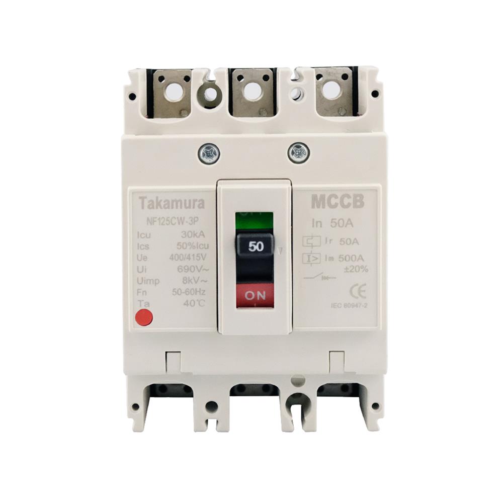 เซอร์กิตเบรกเกอร์ 3 โพล 3 เฟส TAKAMURA TNF125CW 50 แอมป์ 10 KA 380V