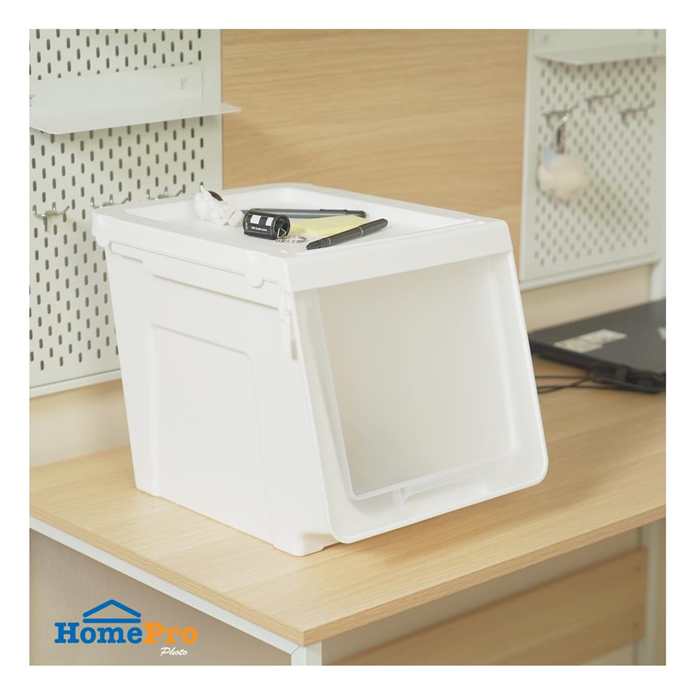 กล่องบานเปิด STACKO YUMI SIZE S 29.2X41X30.5 ซม. สีขาว