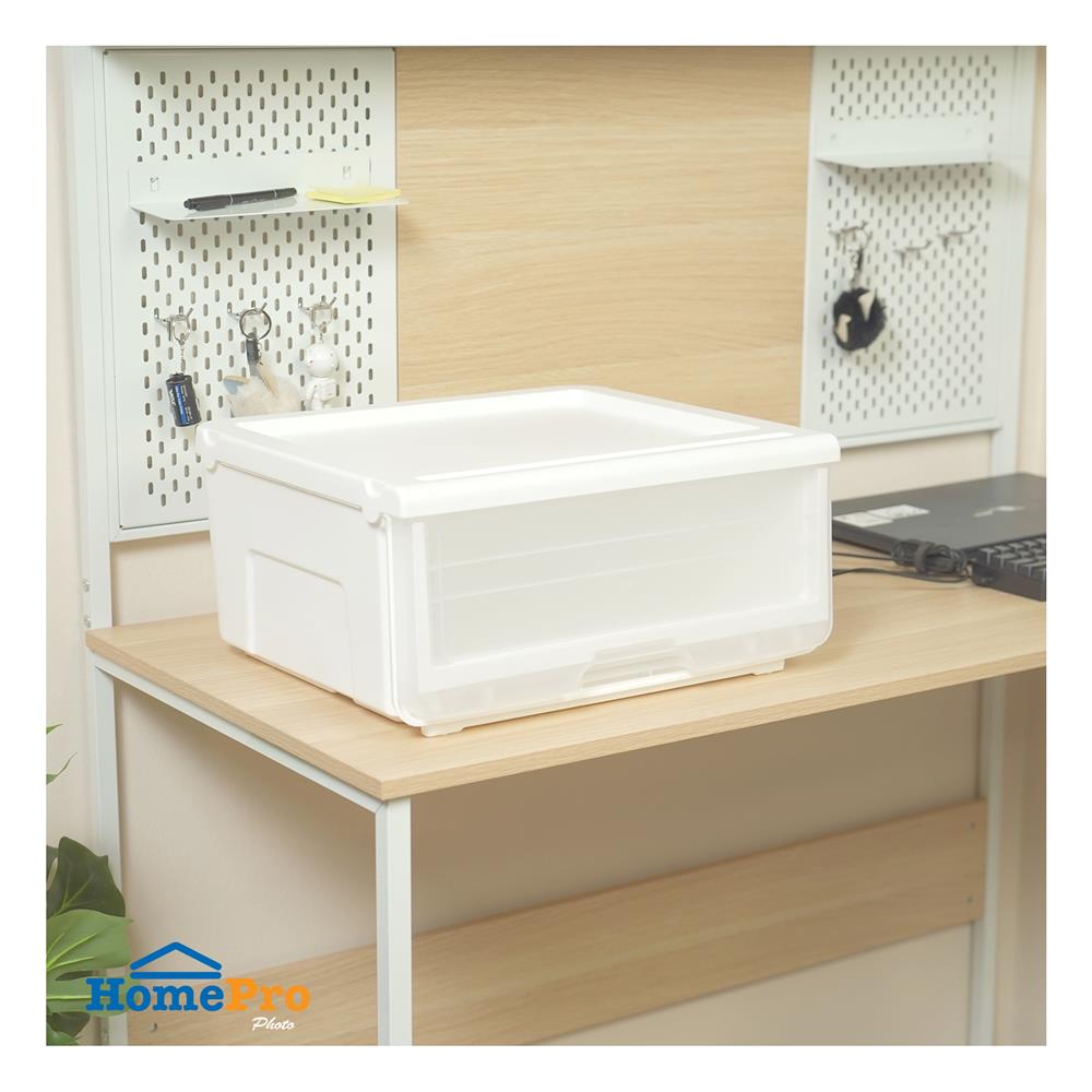 กล่องลิ้นชัก STACKO YUMI SIZE L 44X38.5X20.8 ซม. สีขาว