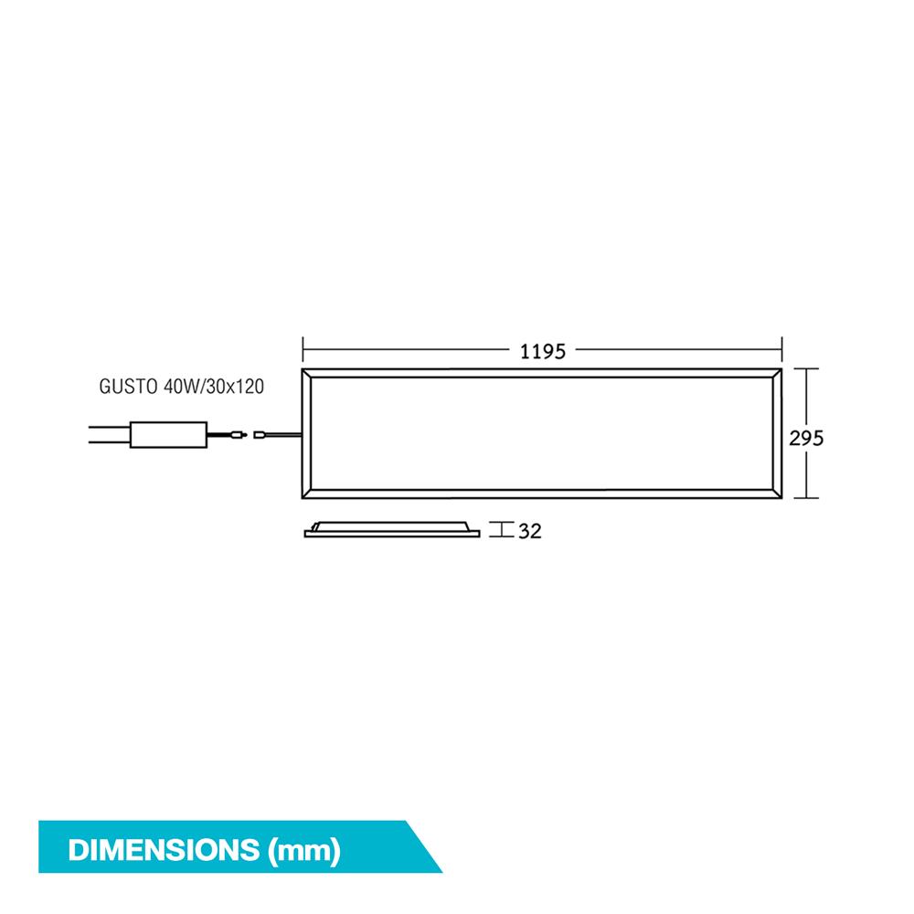 โคมฝังฝ้า LED BEC PANEL GUSTO 40 วัตต์ 30X120 ซม. DAYLIGHT