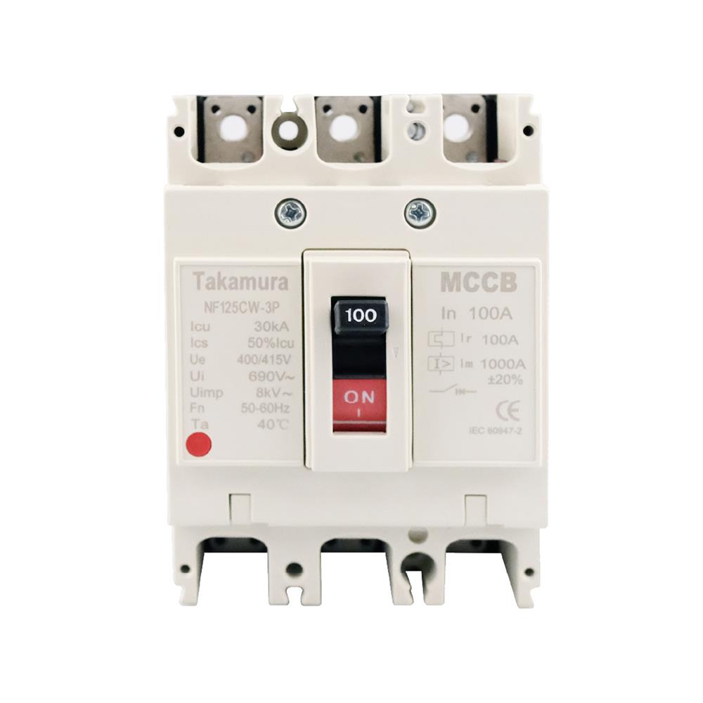 เซอร์กิตเบรกเกอร์ 3 โพล 3 เฟส TAKAMURA TNF125CW 100 แอมป์ 10 KA 380V