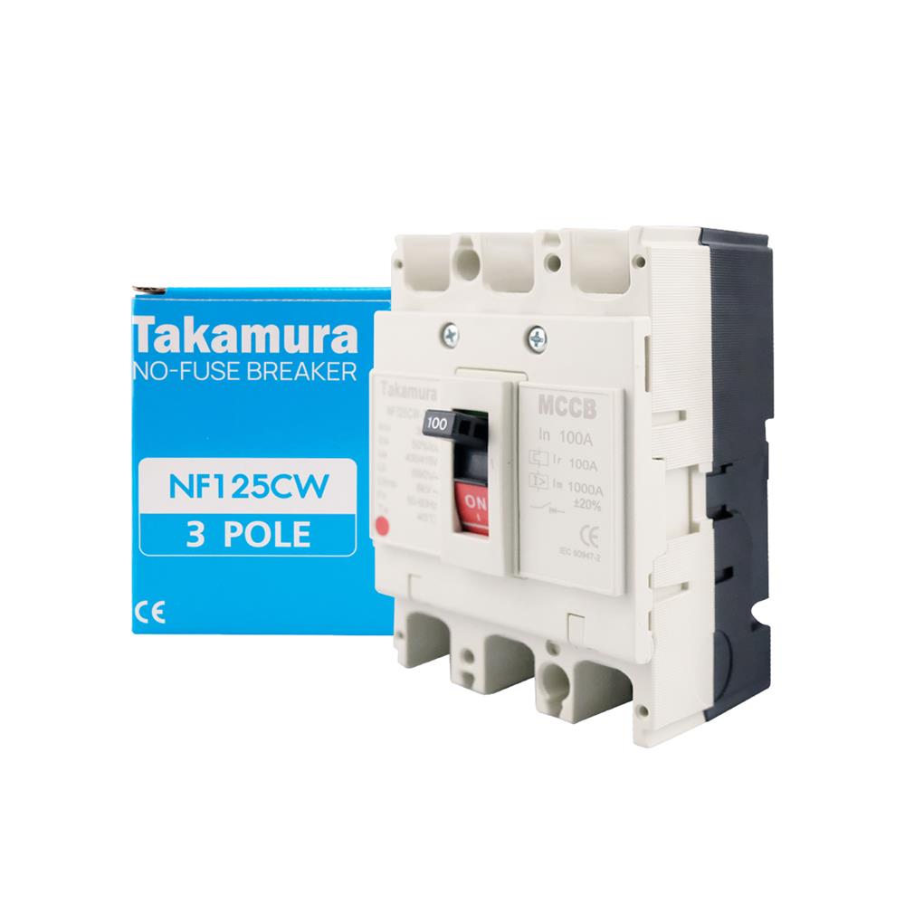 เซอร์กิตเบรกเกอร์ 3 โพล 3 เฟส TAKAMURA TNF125CW 100 แอมป์ 10 KA 380V